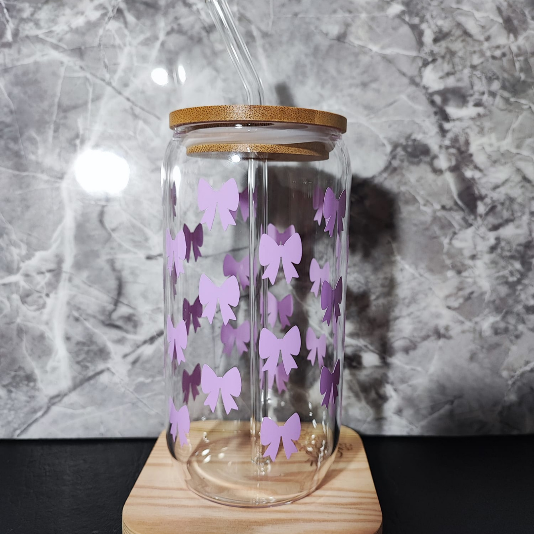 Vaso de vidrio Moños