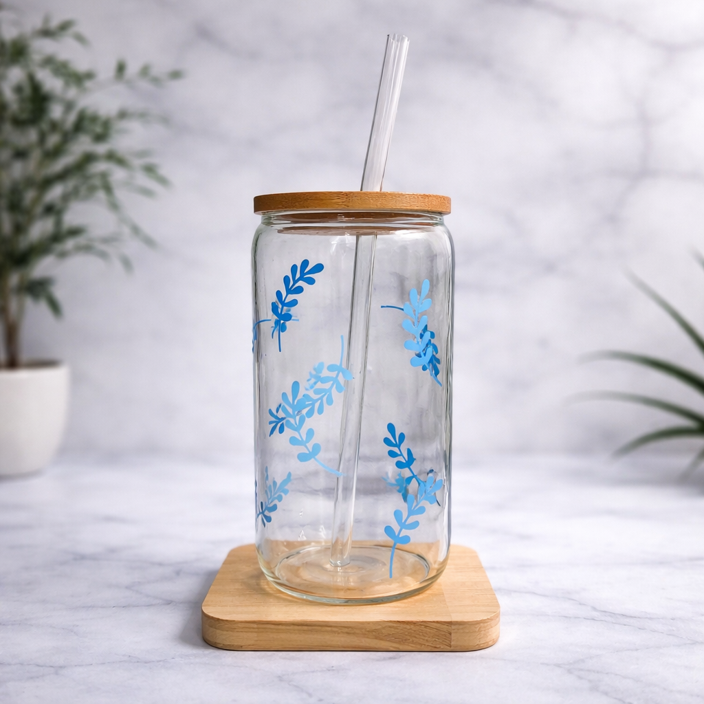 Vaso de vidrio Flores