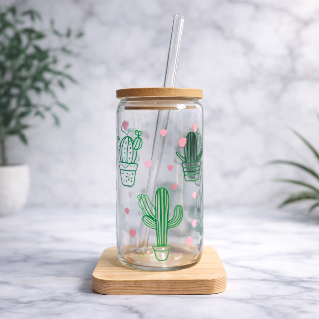 Vaso de vidrio Flores