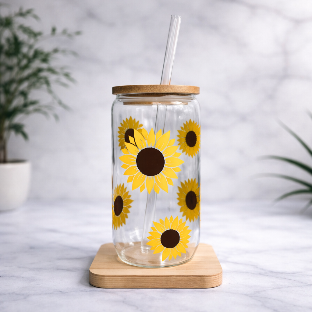 Vaso de vidrio Flores