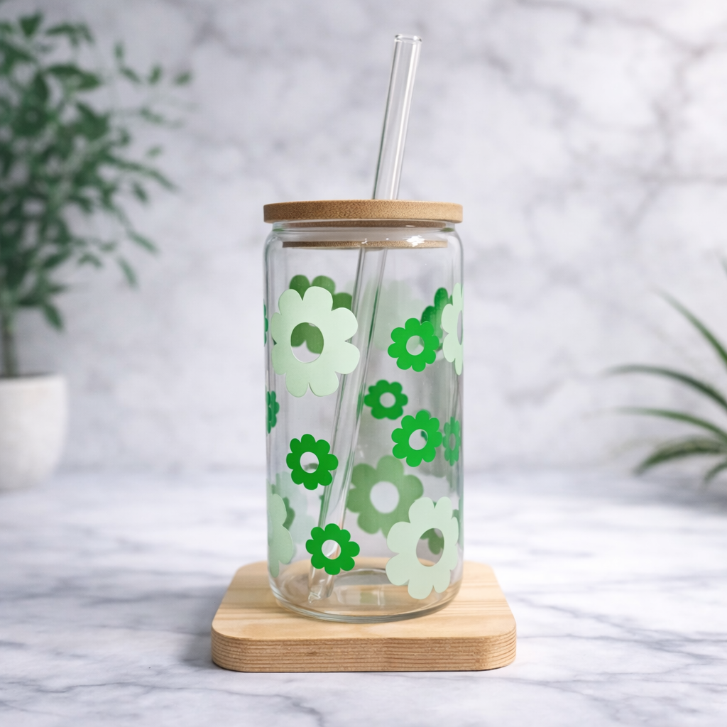 Vaso de vidrio Flores