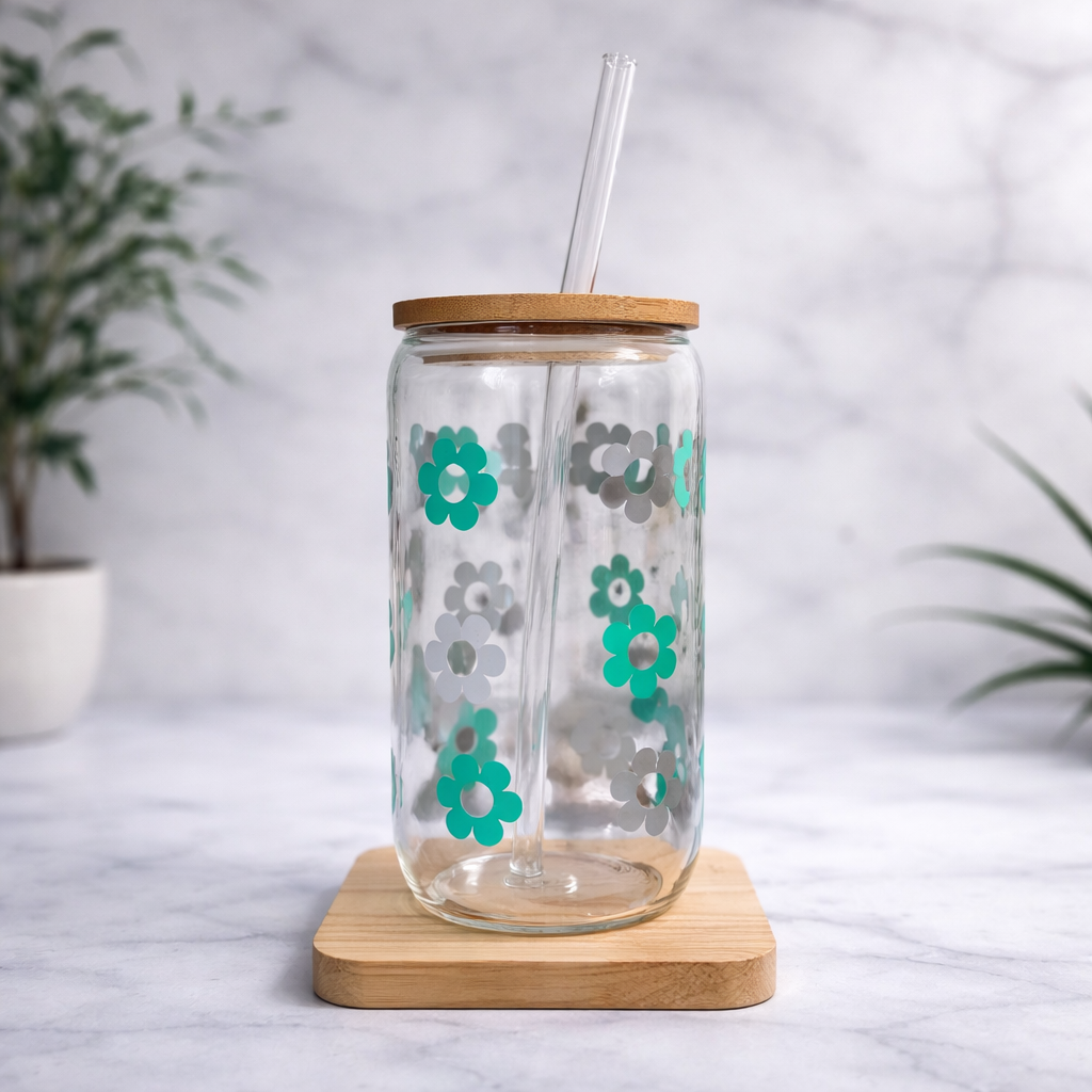 Vaso de vidrio Flores