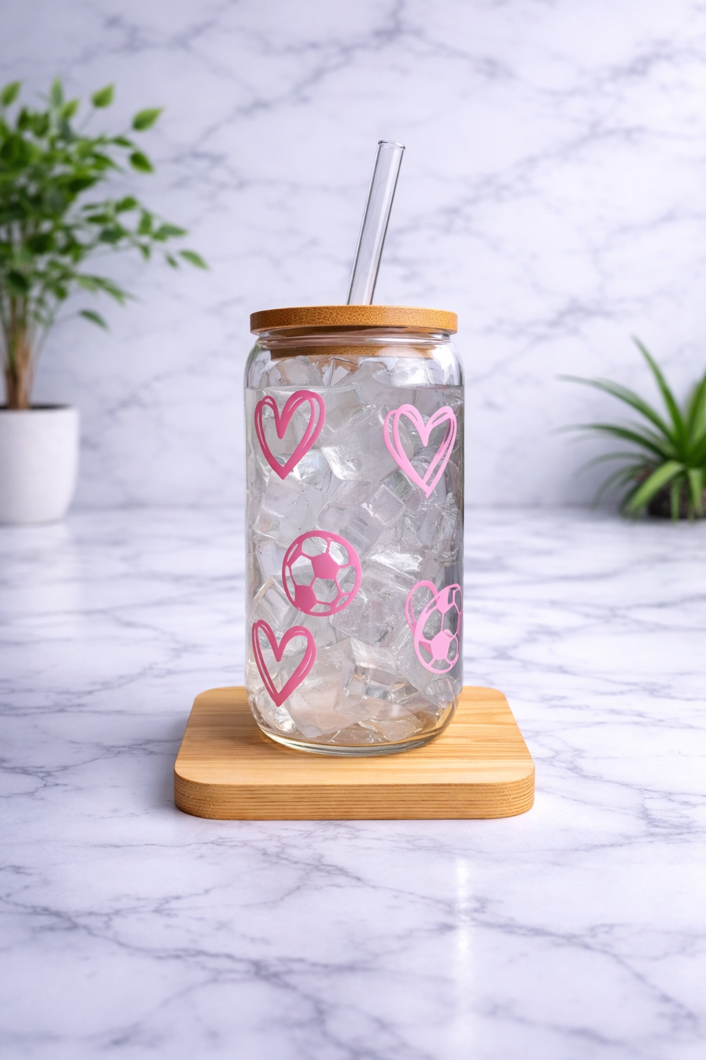 Vaso de vidrio Corazones