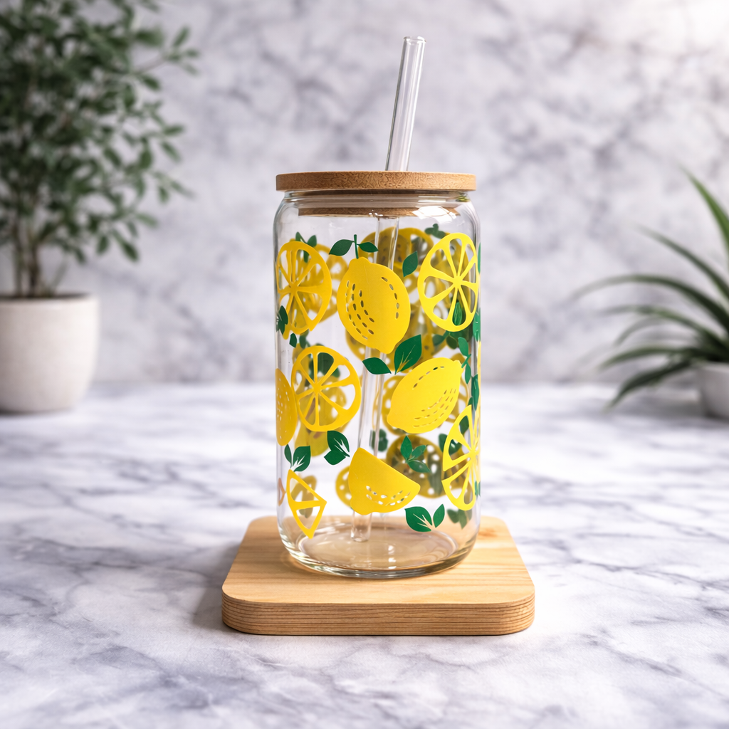 Vaso de vidrio Frutas